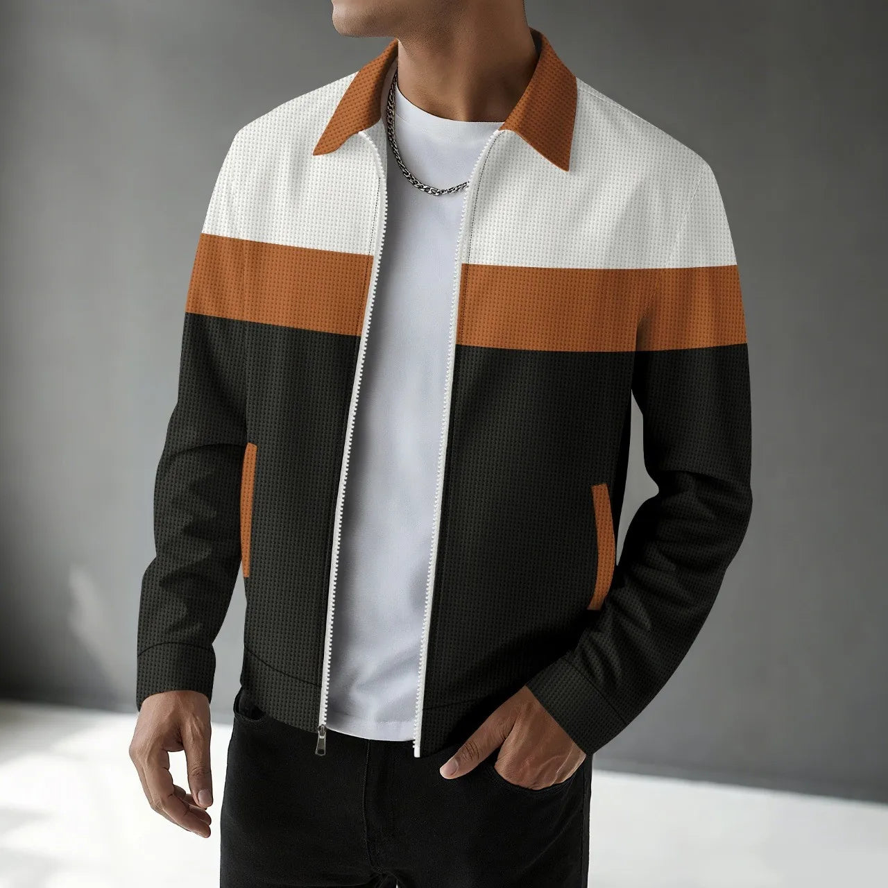 Gilet cardigan homme à motif gaufré tendance