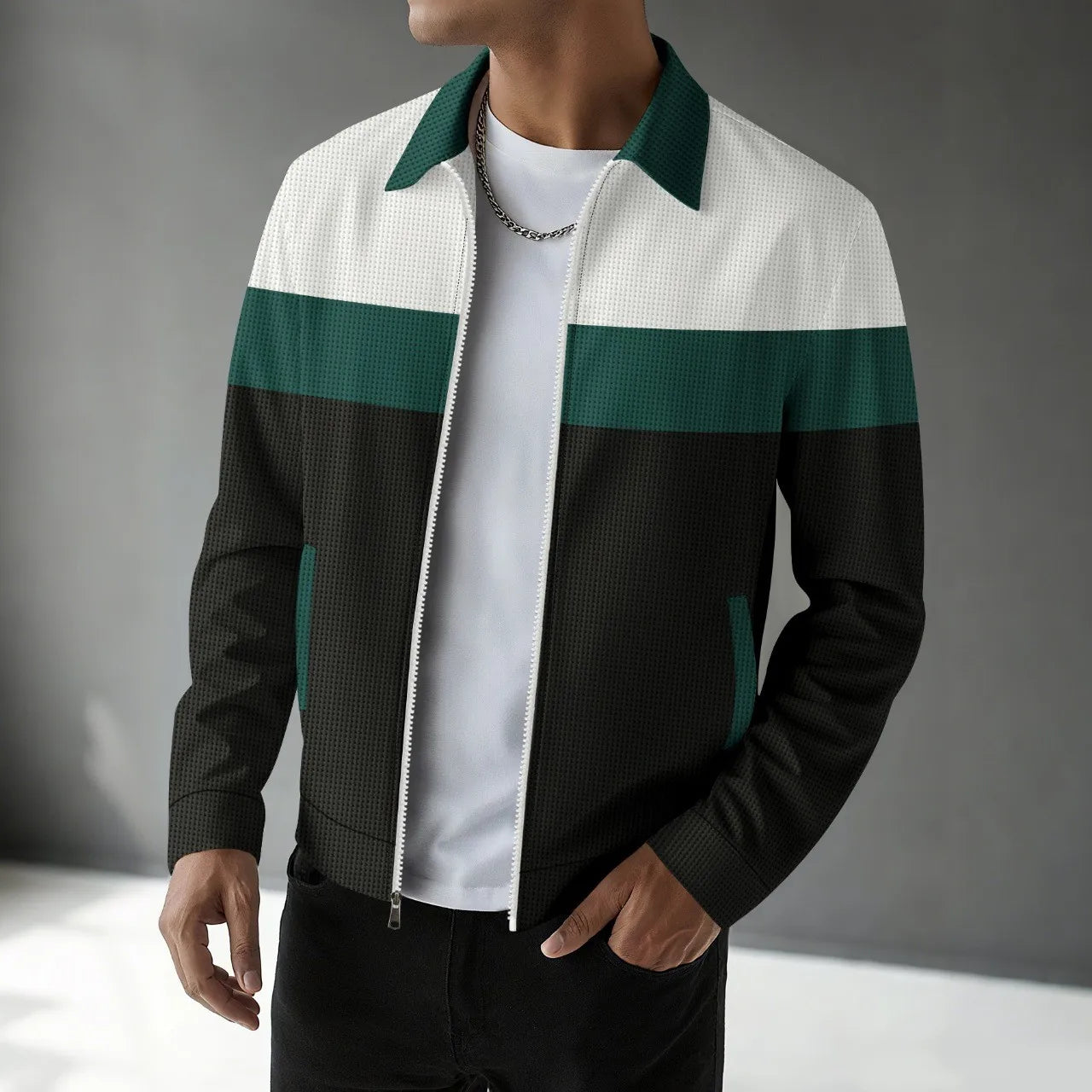 Gilet cardigan homme à motif gaufré tendance