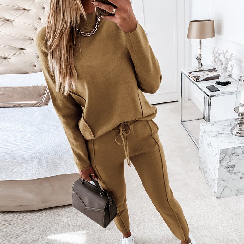 Bequemer Damen Jogginganzug Baumwolle Soft - IdealeKleiden