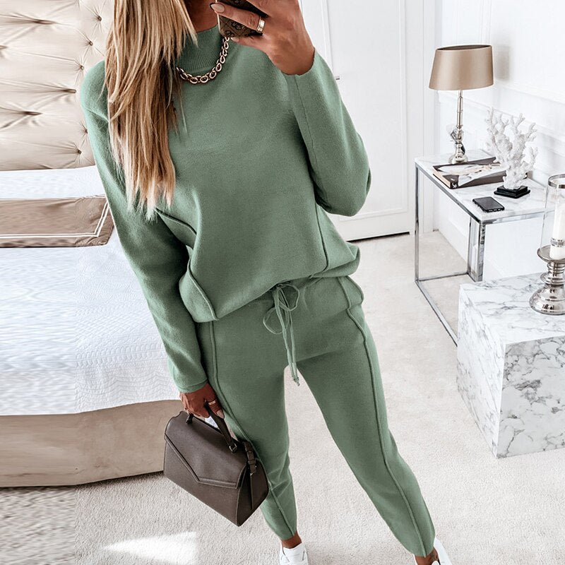 Survêtement de jogging confortable en coton doux pour femme