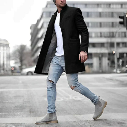 Élégant manteau d'hiver long pour homme