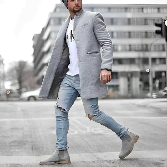 Eleganter Männer Wintermantel Lang - IdealeKleiden