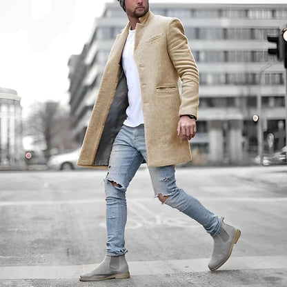 Élégant manteau d'hiver long pour homme