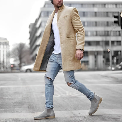 Manteau long élégant noir pour homme