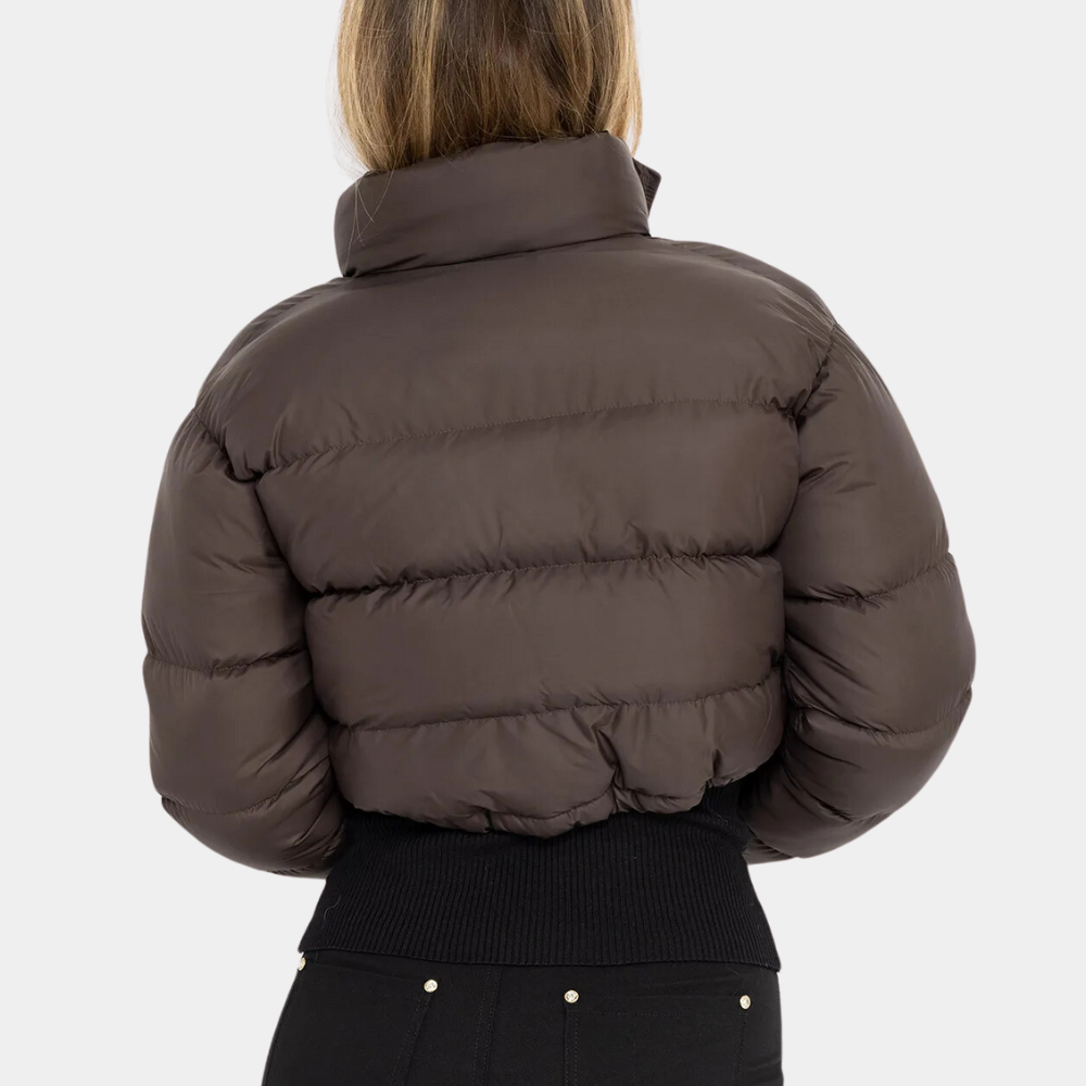 Damen Pufferjacke Kurz Modell Hochkragen - IdealeKleiden