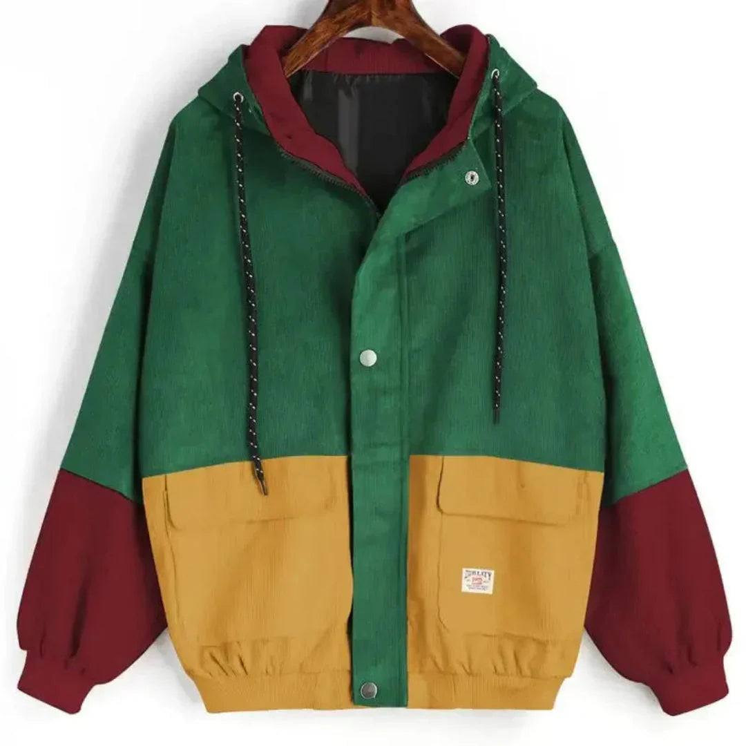 Veste homme en velours côtelé patchwork marron