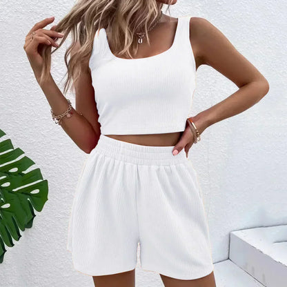 Ensemble short taille haute et haut pour femme – Confortable