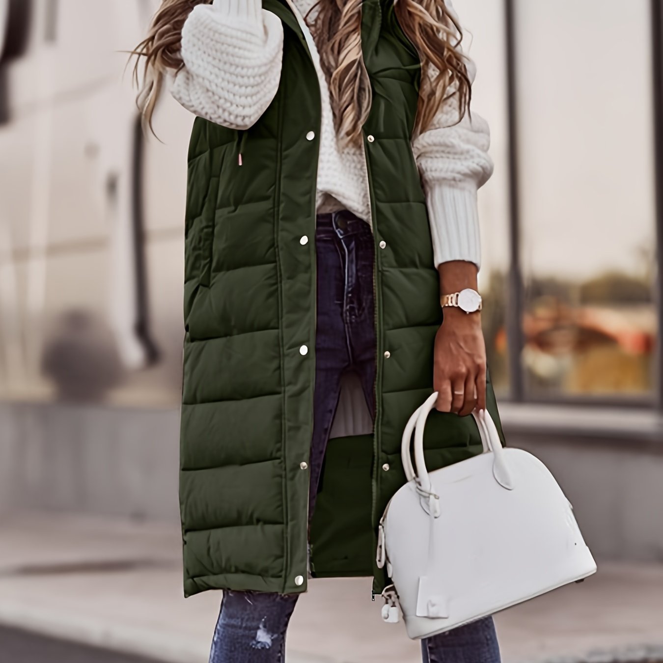 Veste femme élégante mi-longue coupe ajustée