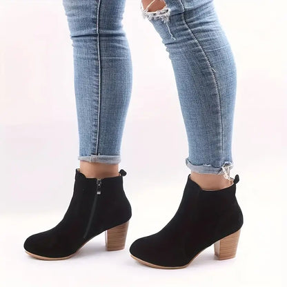 Bottines Femme Talons Hauts Fermeture Éclair Latérale