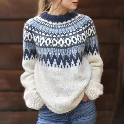 Gemütlicher Winterpullover Nordisch Stricken - IdealeKleiden