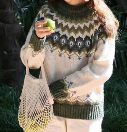 Pull d'hiver douillet tricoté de style nordique