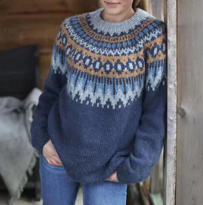 Pull d'hiver douillet tricoté de style nordique