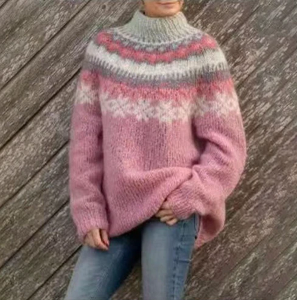 Pull d'hiver douillet tricoté de style nordique