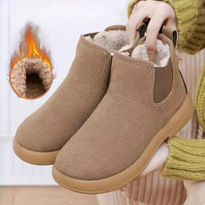 Bottes d'hiver pour femmes Doublées en velours Chaudes Antidérapantes