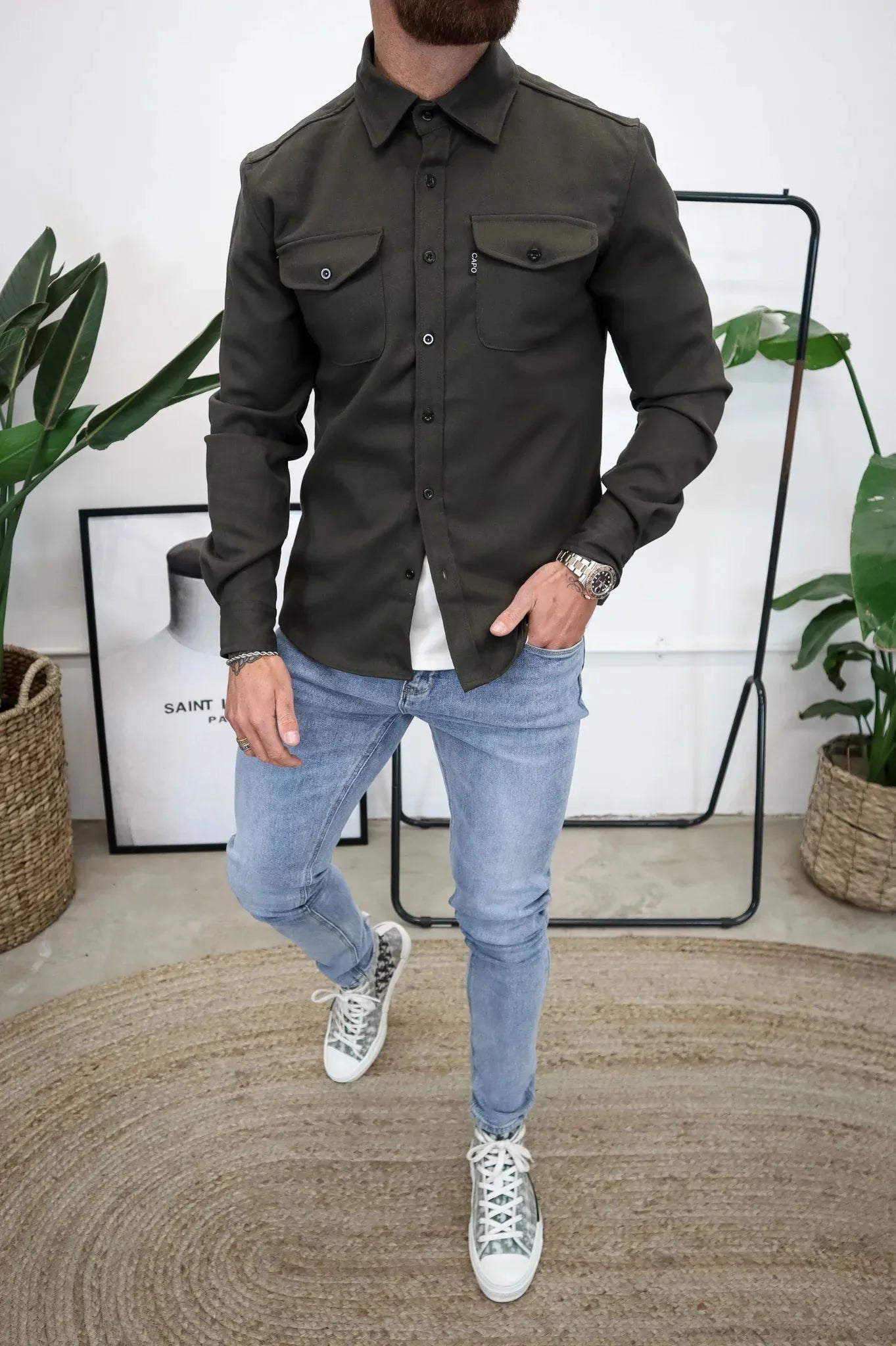 Surchemise Homme Boutonnée Décontractée