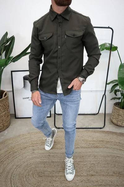 Surchemise homme avec poches poitrine