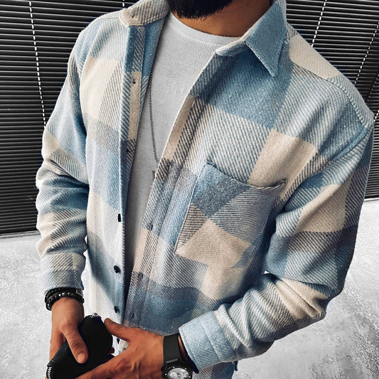 Herren Flanellhemd Karo Button-Down - IdealeKleiden