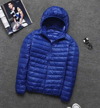 Doudoune légère parka d'hiver pour hommes à capuche