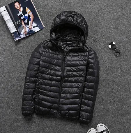 Doudoune légère parka d'hiver pour hommes à capuche