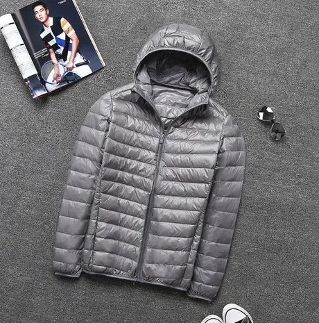 Doudoune légère parka d'hiver pour hommes à capuche