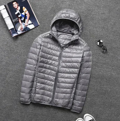 Doudoune légère parka d'hiver pour hommes à capuche