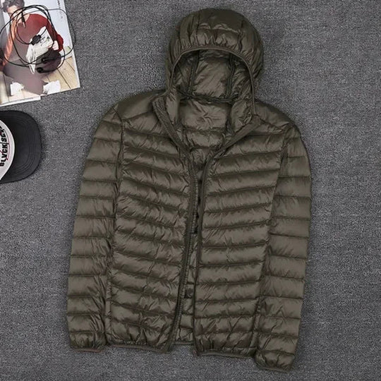 Doudoune légère parka d'hiver pour hommes à capuche