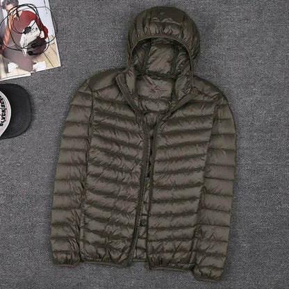 Doudoune légère parka d'hiver pour hommes à capuche