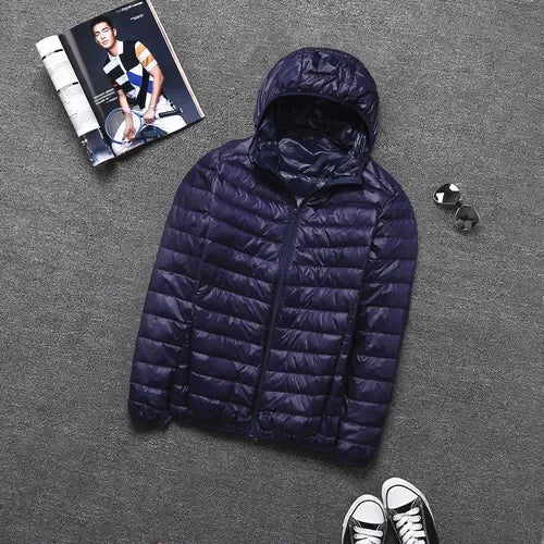 Doudoune légère parka d'hiver pour hommes à capuche
