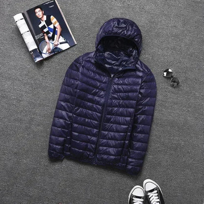 Doudoune légère parka d'hiver pour hommes à capuche