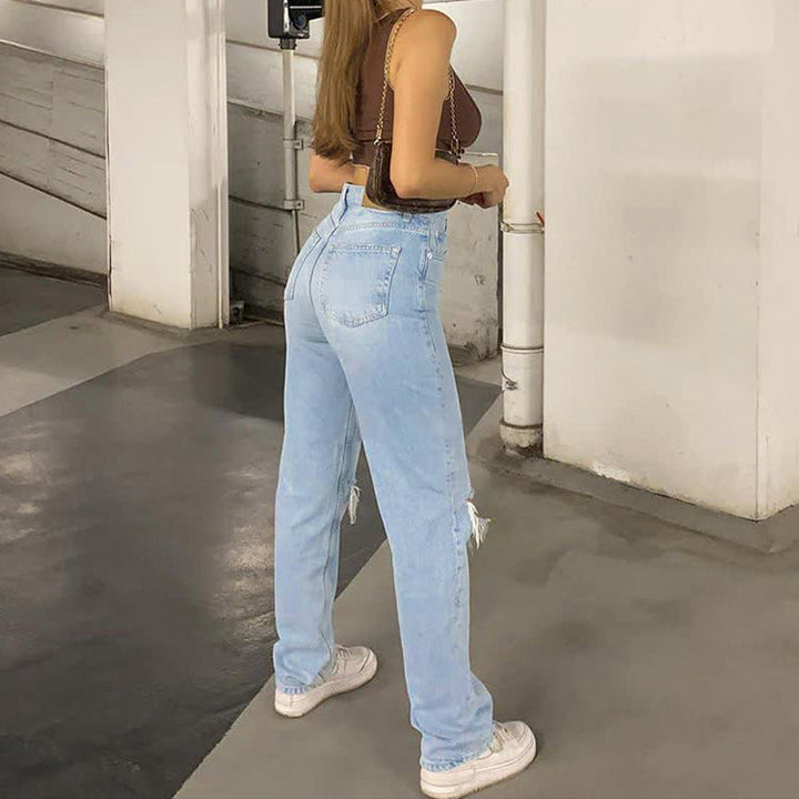Jean ample pour femme Bleu Confort