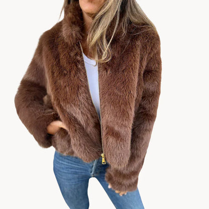 Veste en fourrure élégante pour femme Luxe Confort
