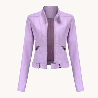 Élégante veste pour femme style cuir vegan