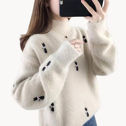 Sous-pull doux et duveteux pour femme