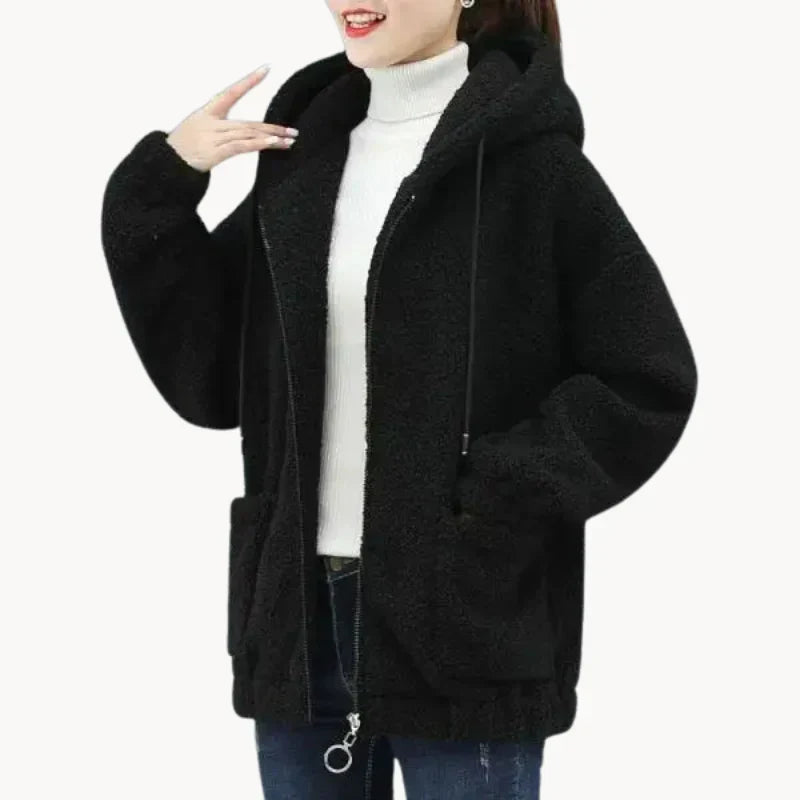 Veste polaire douce femme capuche