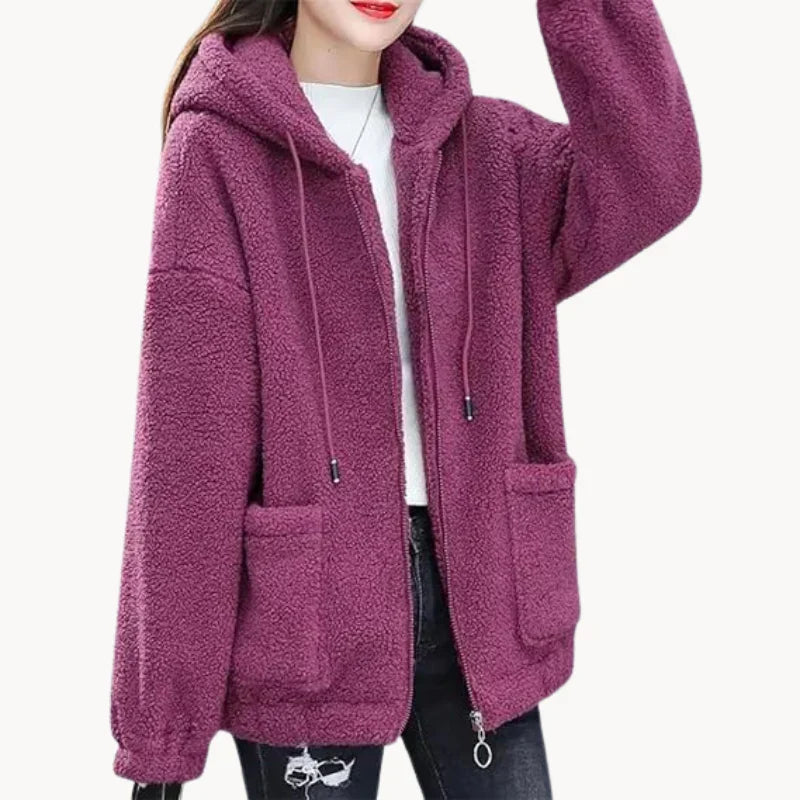 Veste polaire douce femme capuche