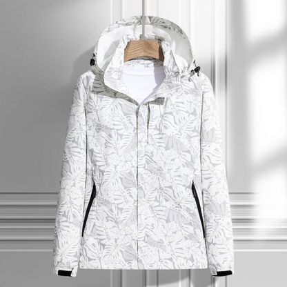 Veste d'hiver pour femme avec capuche et motif floral
