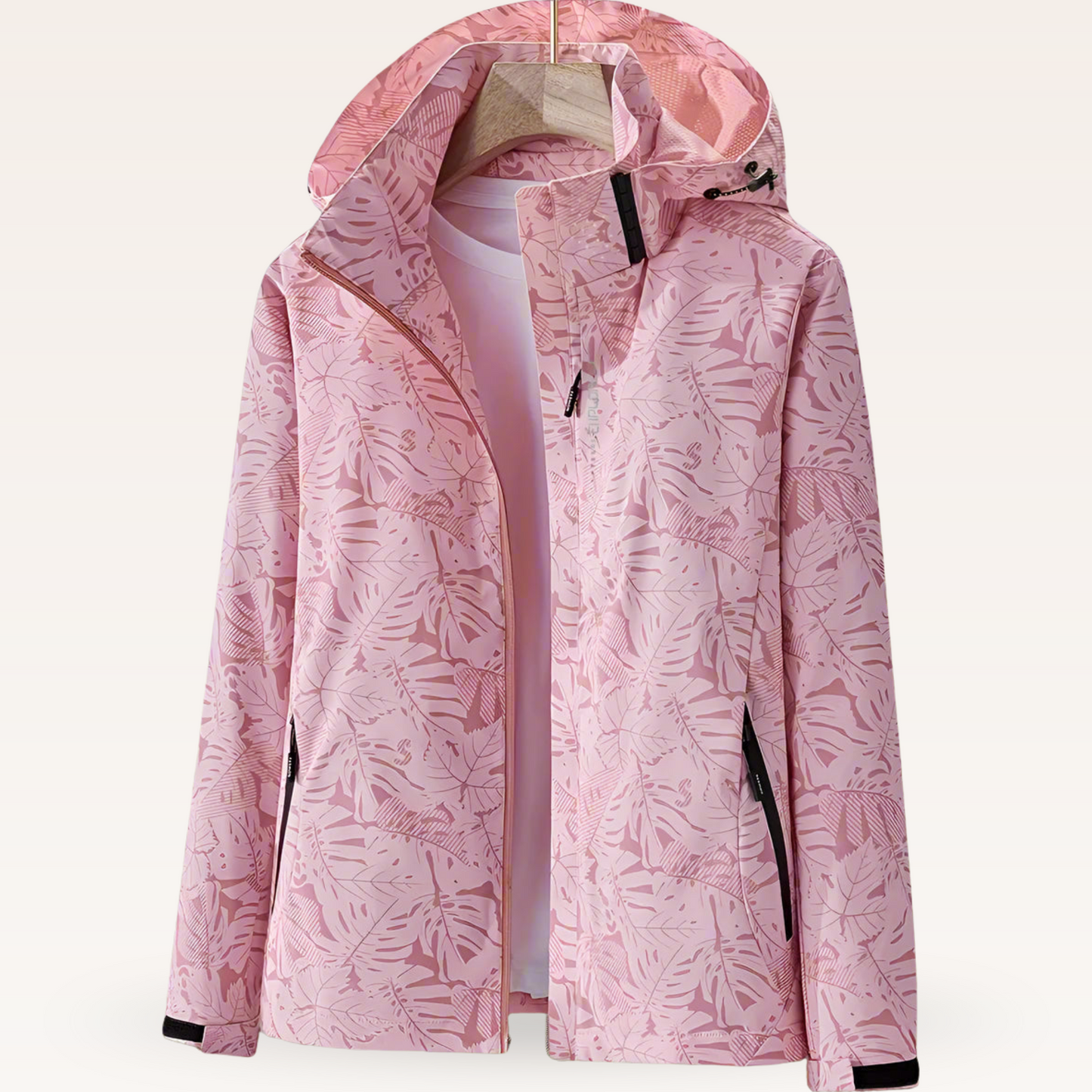Veste d'extérieur femme imperméable motif feuilles