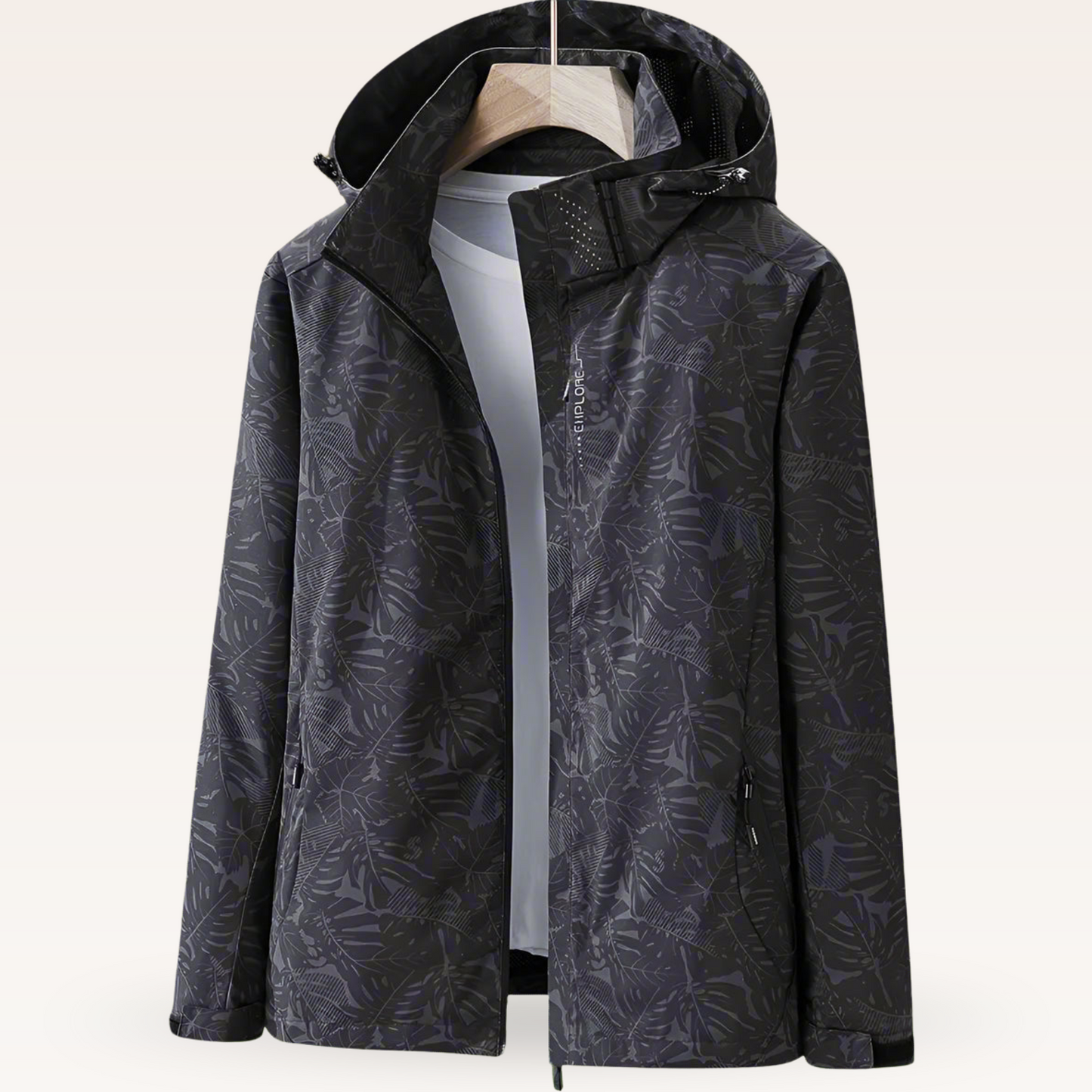 Veste d'extérieur femme imperméable motif feuilles