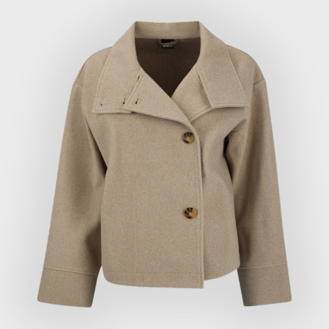 Manteau court de luxe double boutonnage femme