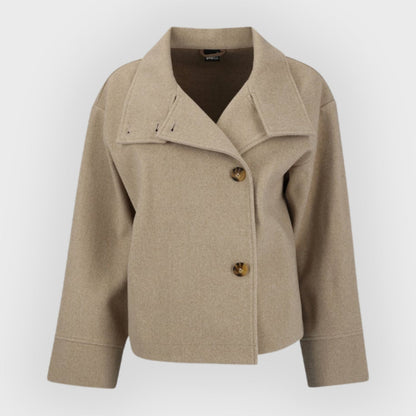 Manteau court de luxe double boutonnage femme