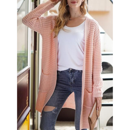 Long gilet en tricot pour femme, hivernal
