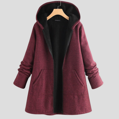 Manteau à capuche en polaire chaude pour femme