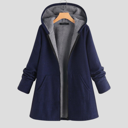 Manteau à capuche en polaire chaude pour femme