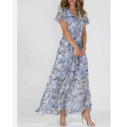 Robe longue femme style bohème à manches flottantes