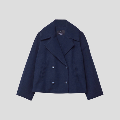 Manteau court élégant pour femme à double boutonnage