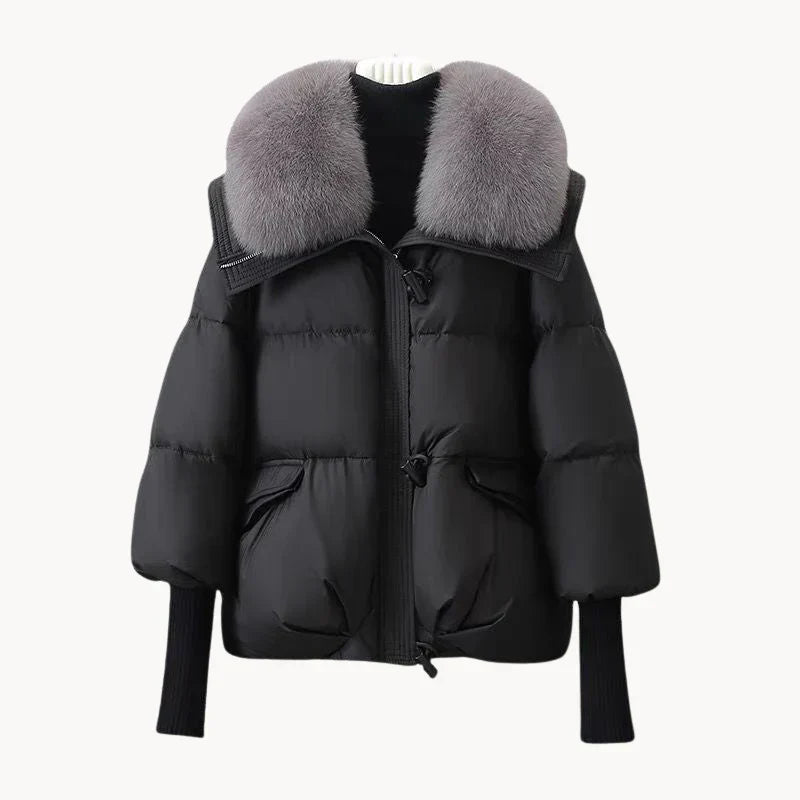 Eliza - Doudoune de luxe avec col en fausse fourrure pour femme