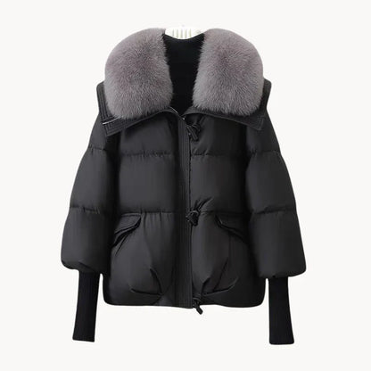 Eliza - Doudoune de luxe avec col en fausse fourrure pour femme
