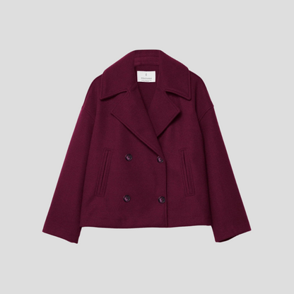 Manteau court élégant pour femme à double boutonnage