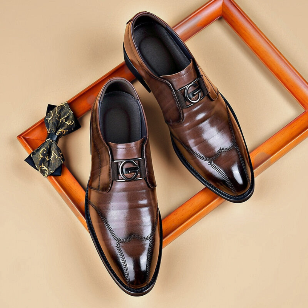 Italienische Handwerkslederschuhe Elegant - IdealeKleiden