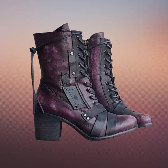 Bottes de moto rétro semelle épaisse robustes
